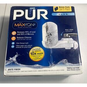 PUR PLUS Maxion Faucet Mount Filter White  Finish + 2 Filters 3333B